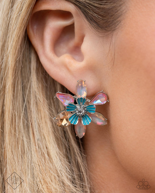 Paparazzi Accessories-Hamptons Habit Multi FF Bloom Earrings