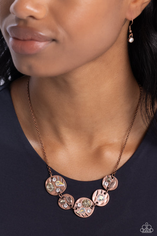 Paparazzi Accessories-Handcrafted Honor Copper Iridescent Necklace Set