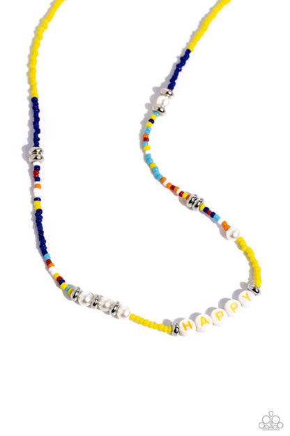 Paparazzi Accessories-Happy To See You Yellow Seed Bead Necklace Set