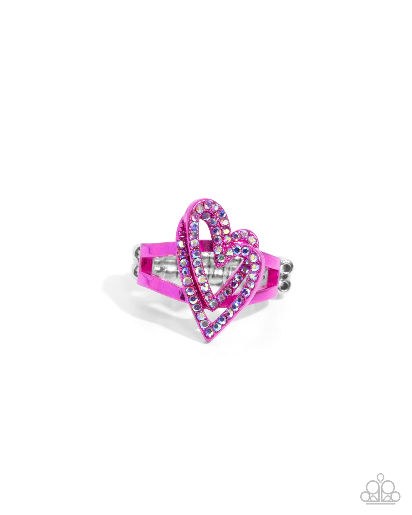 Paparazzi Accessories-Hybrid Heart Pink Interlocking Heart Ring