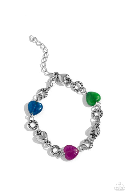 Paparazzi Accessories-I Can Feel Your Heartbeat Multi Hearts Bracelet