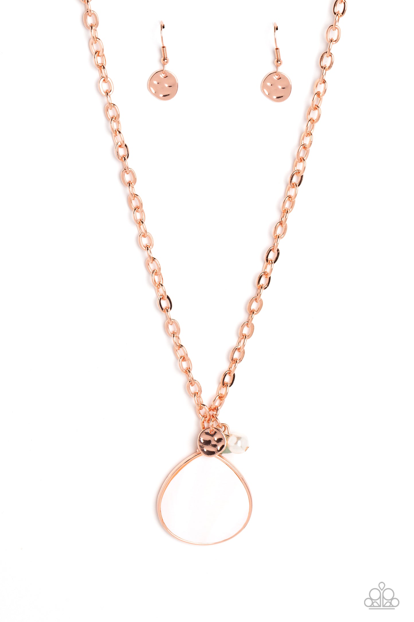 Paparazzi Accessories-I Put A SHELL On You Copper White Pearl Necklace Set