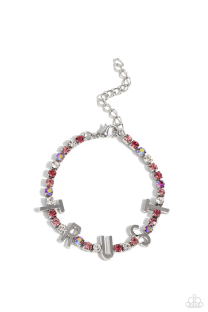 Paparazzi Accessories-I Will Trust In You Pink Inspirational Bracelet