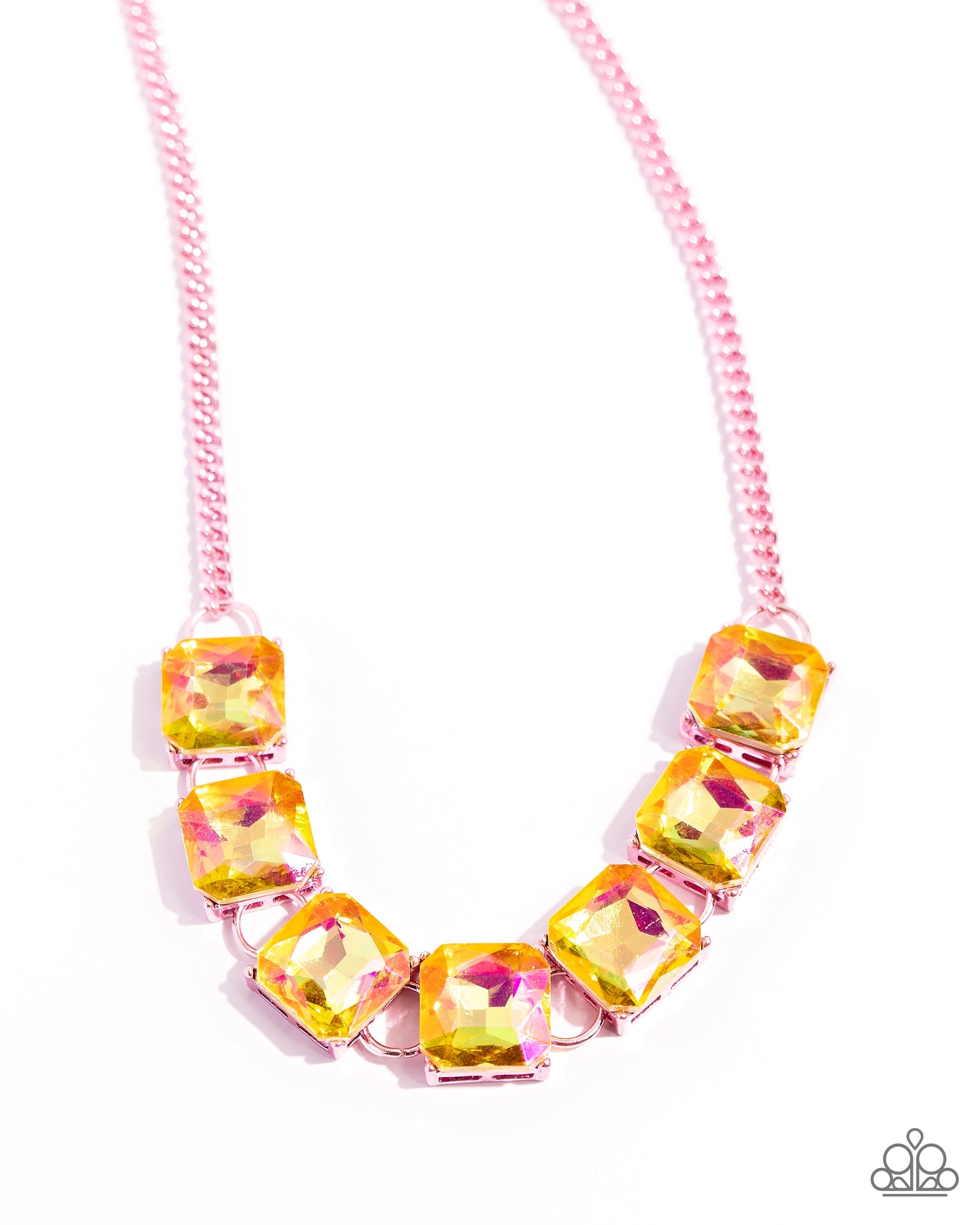 Paparazzi Accessories-I SQUARE To Secrecy Pink Electric Necklace Set