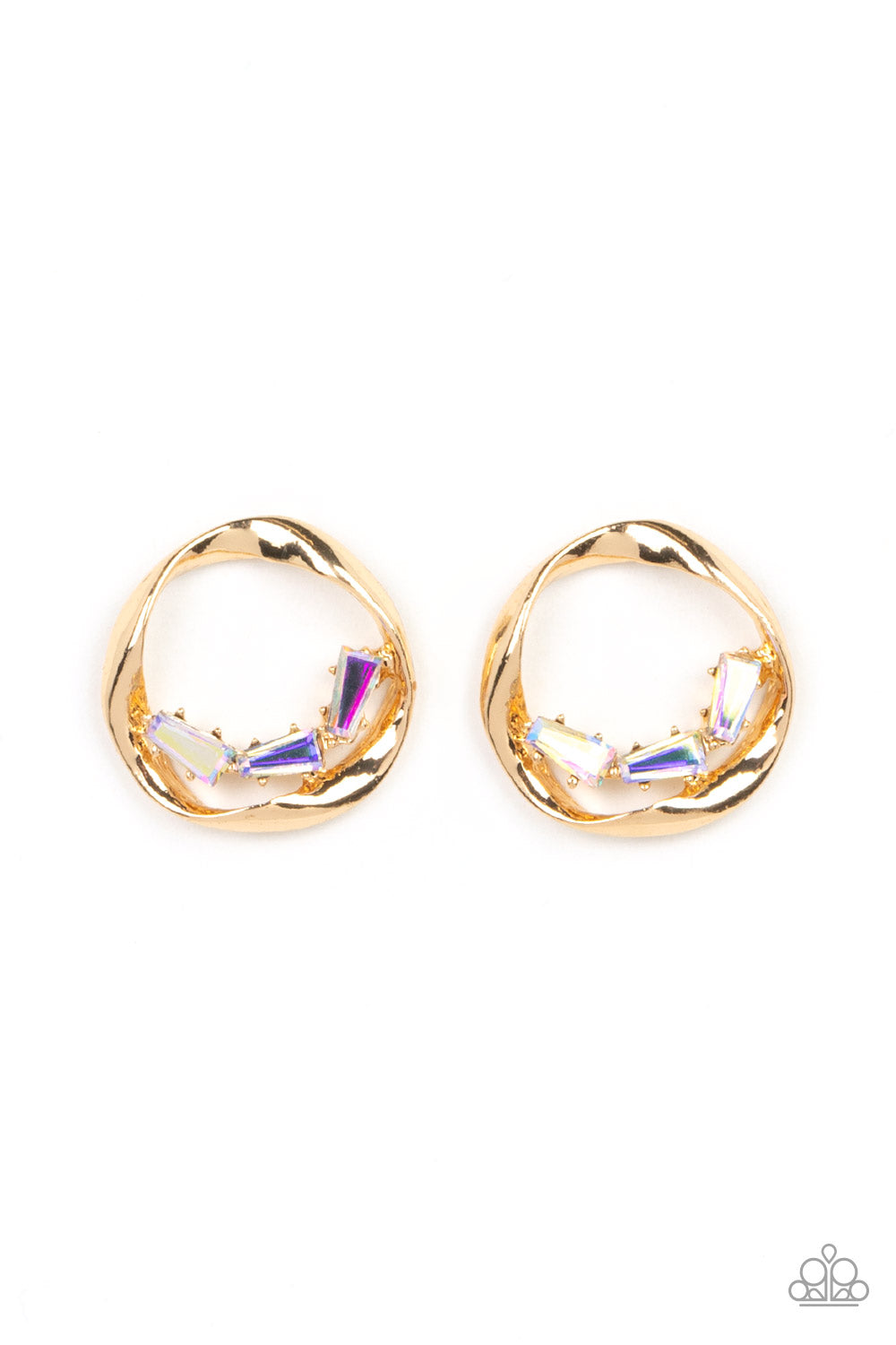 Paparazzi Accessories-Imperfect Illumination Multi Iridescent Earrings