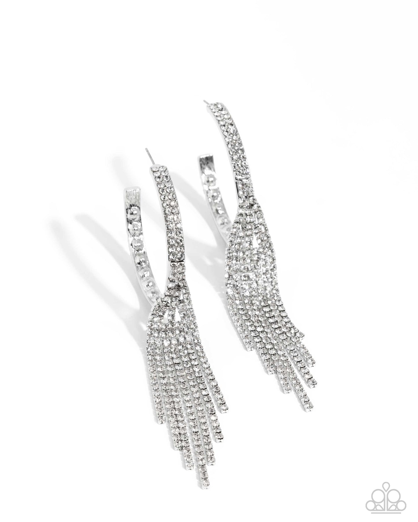 Paparazzi Accessories-Jaw-Dropping Jubilee White Rhinestone Earrings