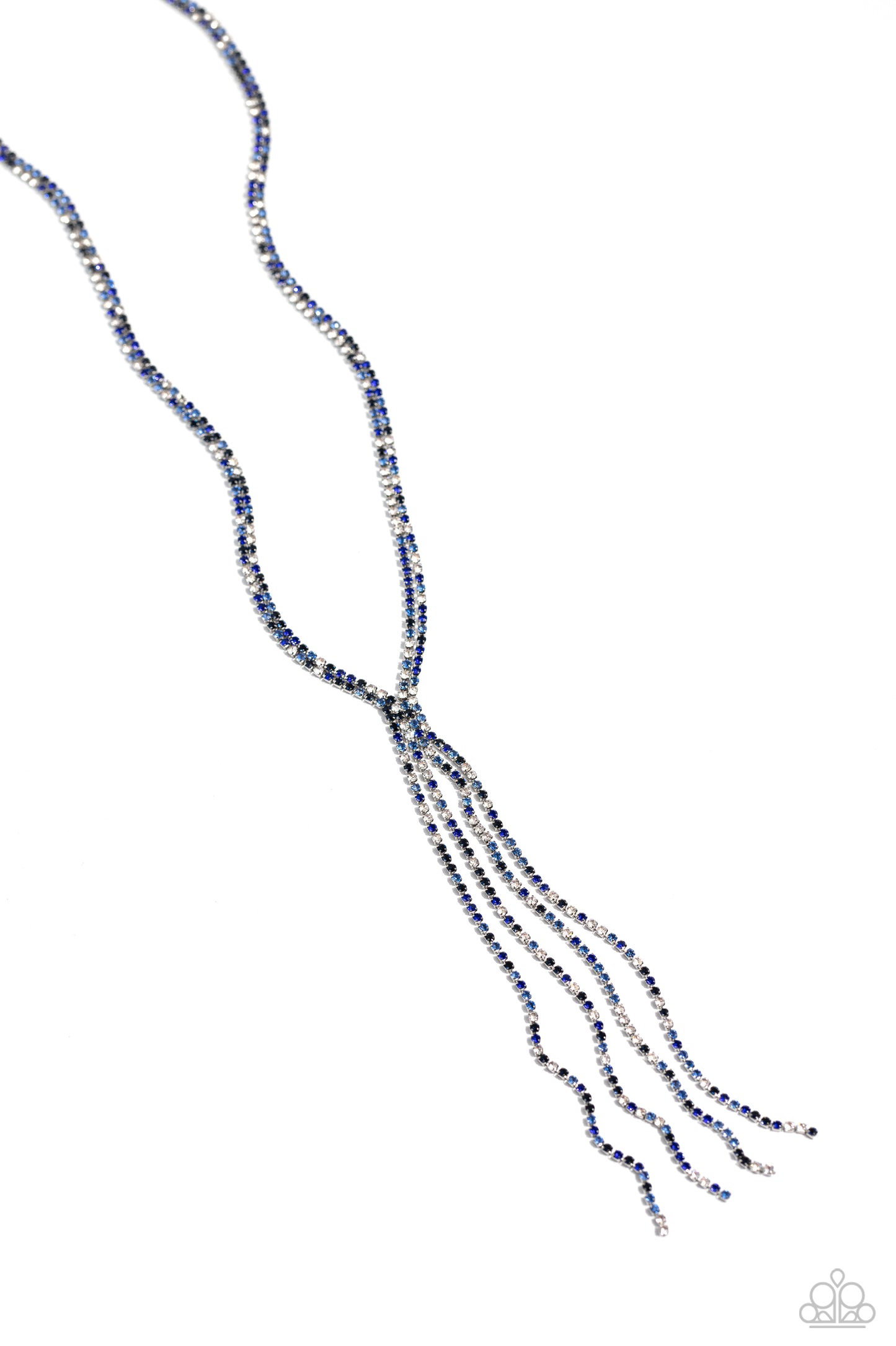 Paparazzi Accessories-Jazz STRANDS Blue Glittery Sleek Necklace Set