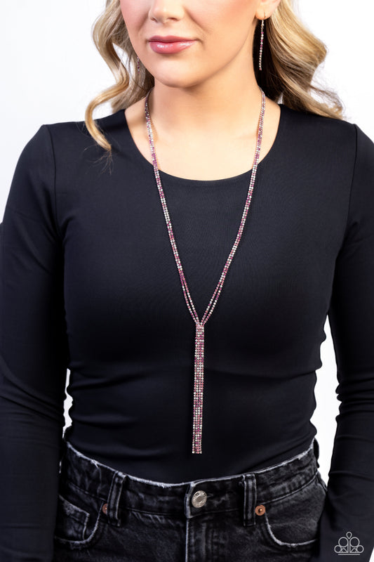 Paparazzi Accessories-Jazz STRANDS Pink Rhinestone Necklace Set