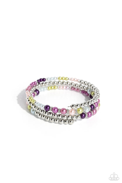 Paparazzi Accessories-Just SASSING Through Multi Pearl Coil Bracelet