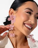 Paparazzi Accessories-Balletcore Desert Rose Chiffon Flower Earrings