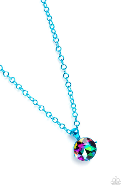 Paparazzi Accessories-Las Vegas DIP Blue UV Pendant Necklace Set