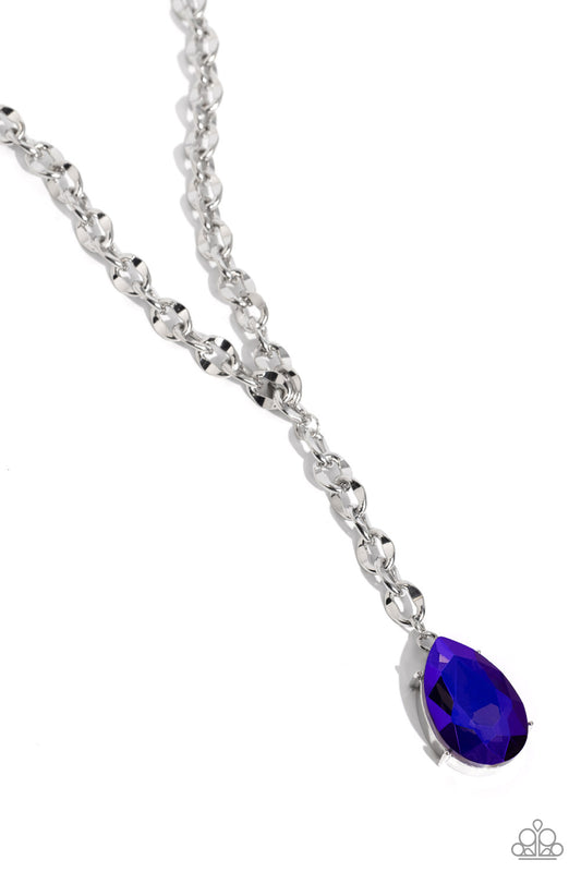 Paparazzi Accessories-LOTP Benevolent Bling Purple Teardrop Necklace