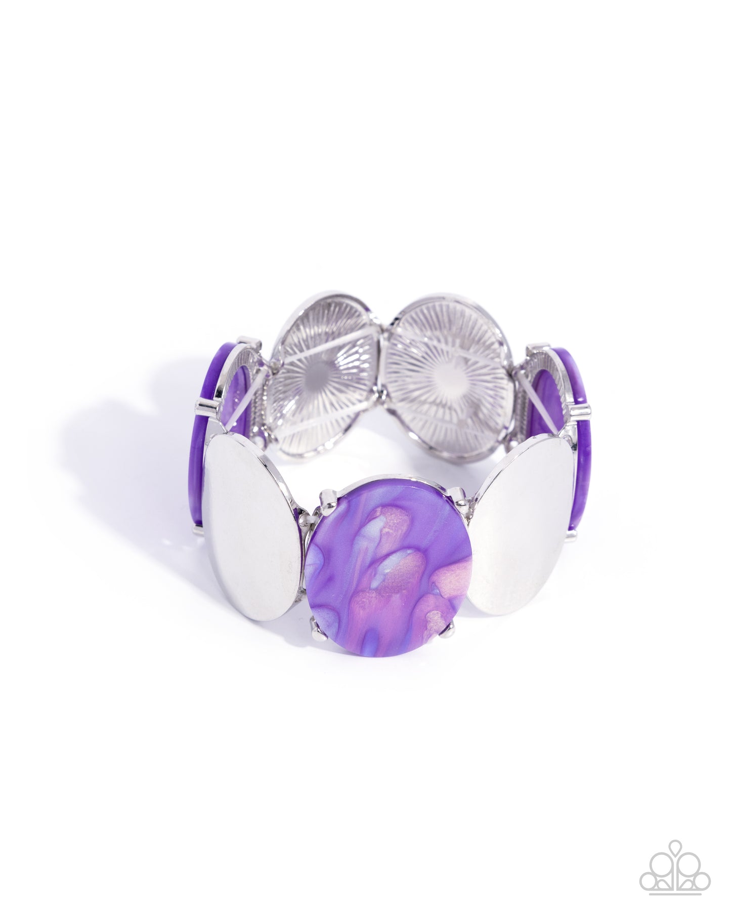 Paparazzi Accessories-Longing For More Purple Acrylic Oval Bracelet