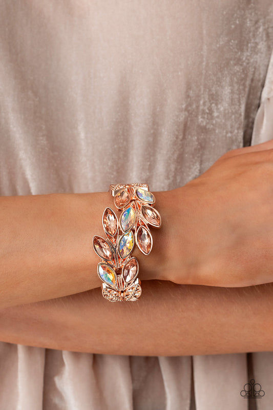 Paparazzi Accessories-Luminous Laurels Rose Gold LOTP Leafy Bracelet