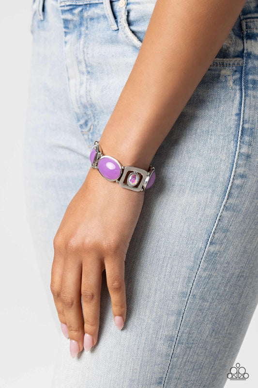 Paparazzi Accessories-Majestic Mashup Purple Acrylic Bead Bracelet
