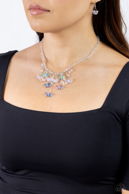 Paparazzi Accessories-Majestic Metamorphosis Multi Butterfly Choker Set