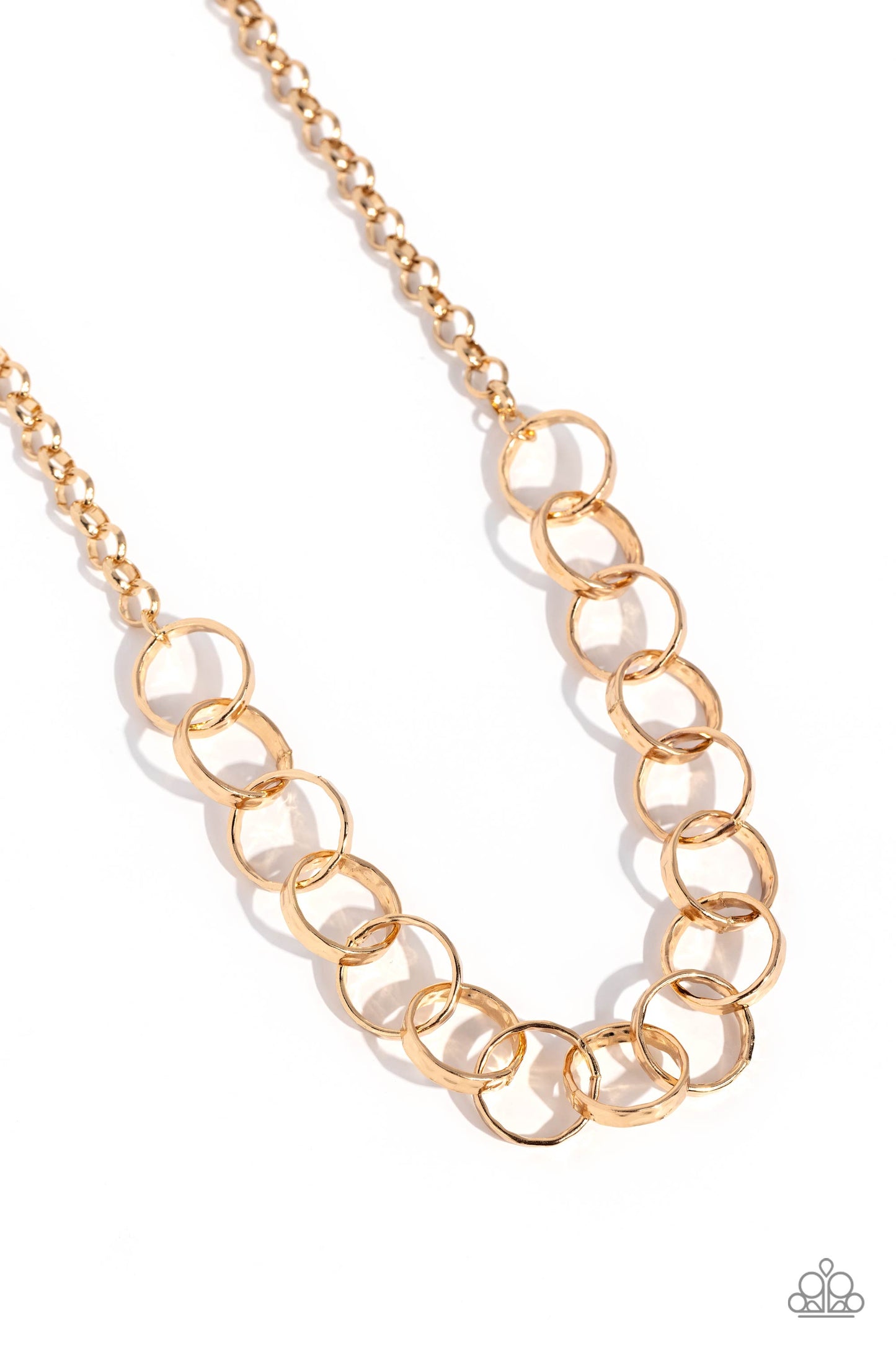 Paparazzi Accessories-Metro Medley Gold Oversize Link Necklace Set