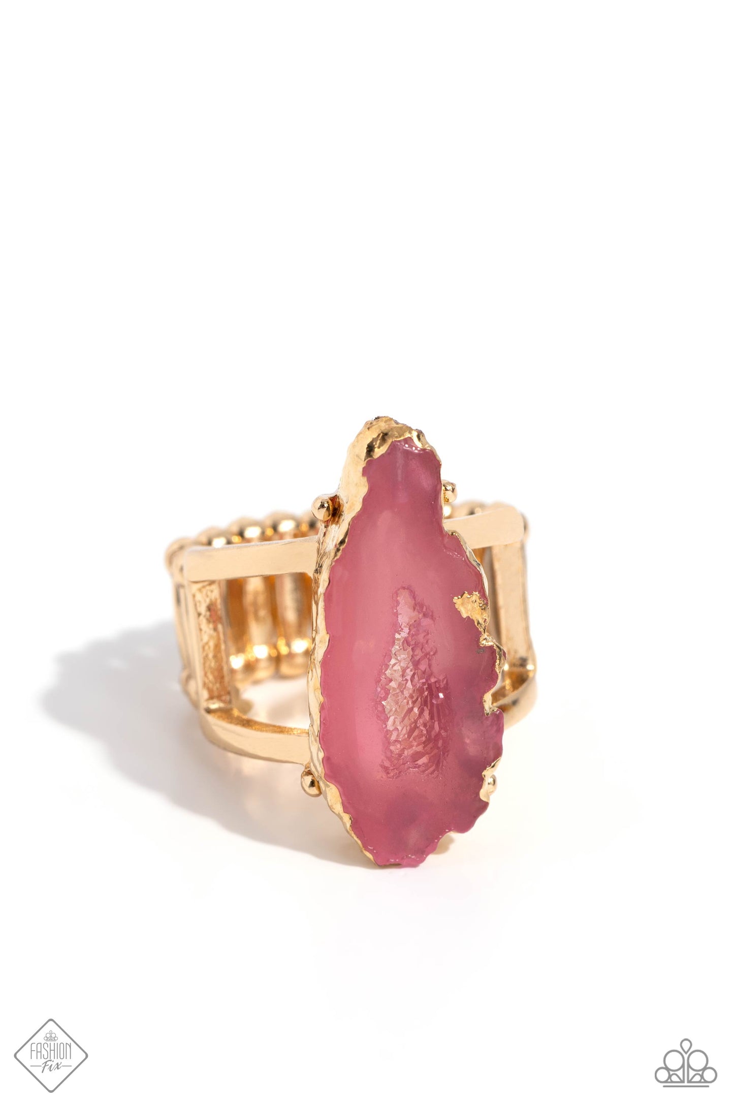 Paparazzi Accessories-Mineral Masterpiece Pink Earthy Stone Ring