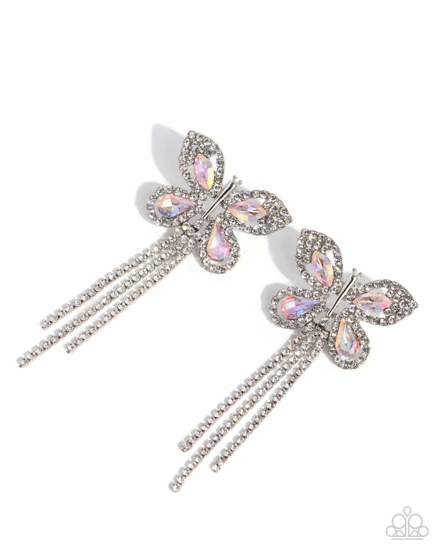 Paparazzi Accessories-Next SOAR Pink UV LOTP Butterfly Earrings