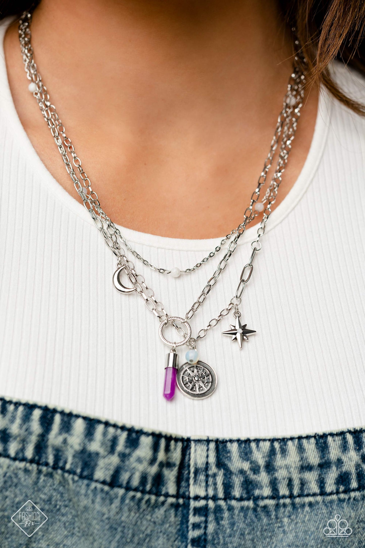 Paparazzi Accessories-Notable Navigator Purple June 2023 FF Necklace Set
