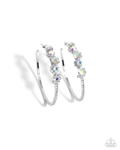 Paparazzi Accessories-Noticeable Difference Iridescent Hoop Earrings