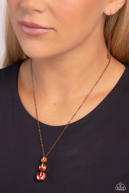 Paparazzi Accessories-Ombre' Obsession Copper UV Necklace Set