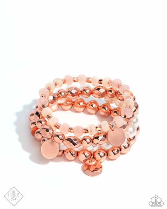 Paparazzi Accessories-Dawn Demonstration Copper Sleek Bead Bracelet