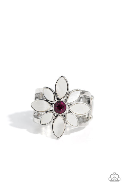 Paparazzi Accessories-PETAL to the MEADOW Pink Pearlescent Shell Ring