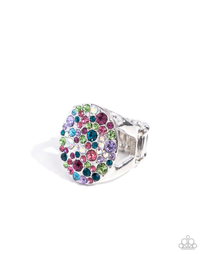 Paparazzi Accessories-Pampered Pattern Multi Iridescent Stacked Ring