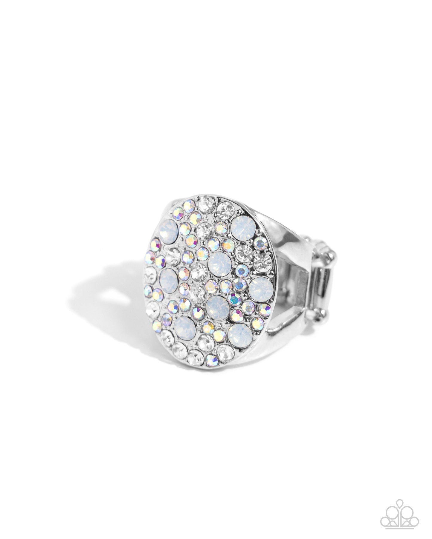 Paparazzi Accessories-Pampered Pattern White Opalescent Shimmer Ring