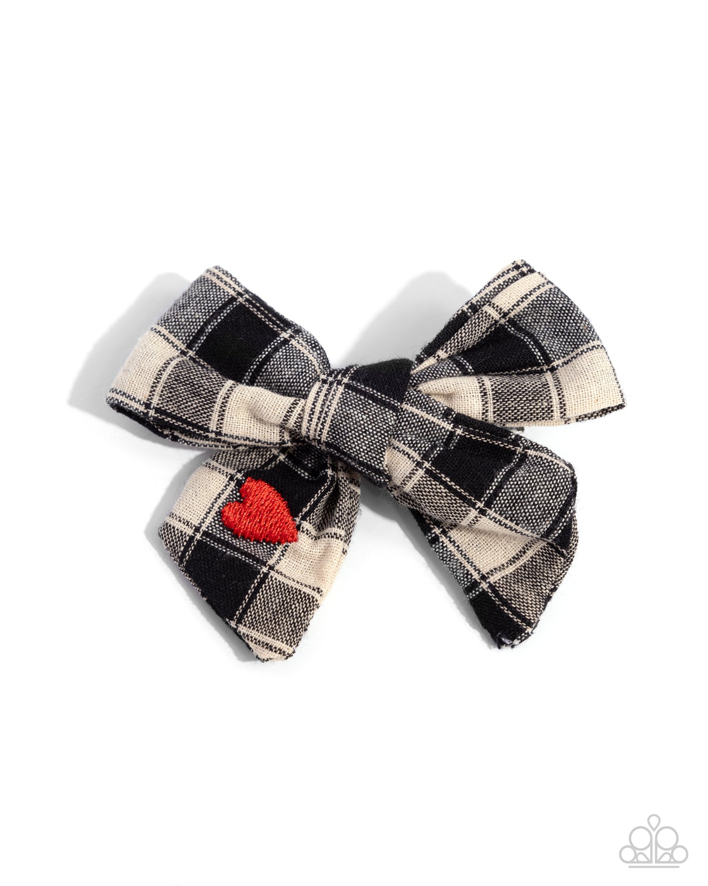 Paparazzi Accessories-Plaid Picnic Black Plaid Bow Tie Hair Clip