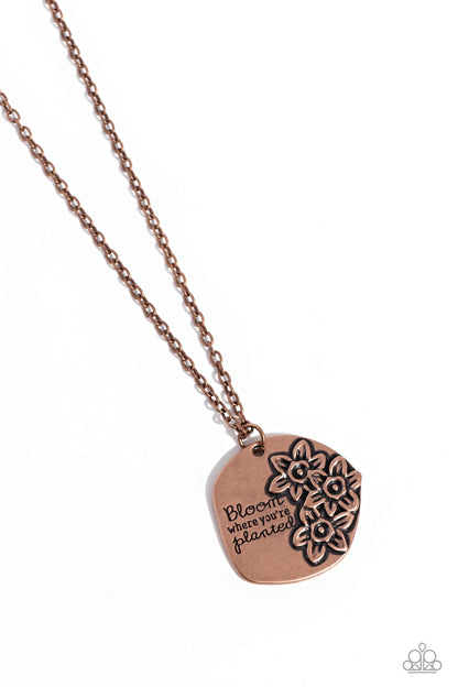 Paparazzi Accessories-Planted Possibilities Copper Inspired Pendant Set