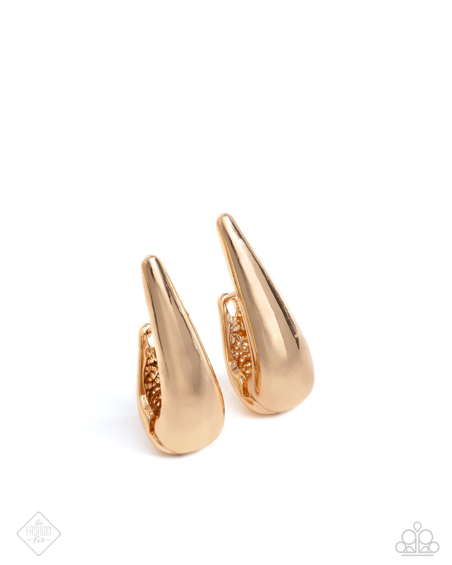 Paparazzi Accessories-Positive Change Gold Teardrop Hoop Earrings