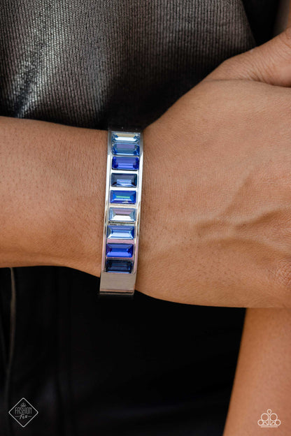 Paparazzi Accessories-Practiced Poise Blue Glassy July 2023 FF Bracelet