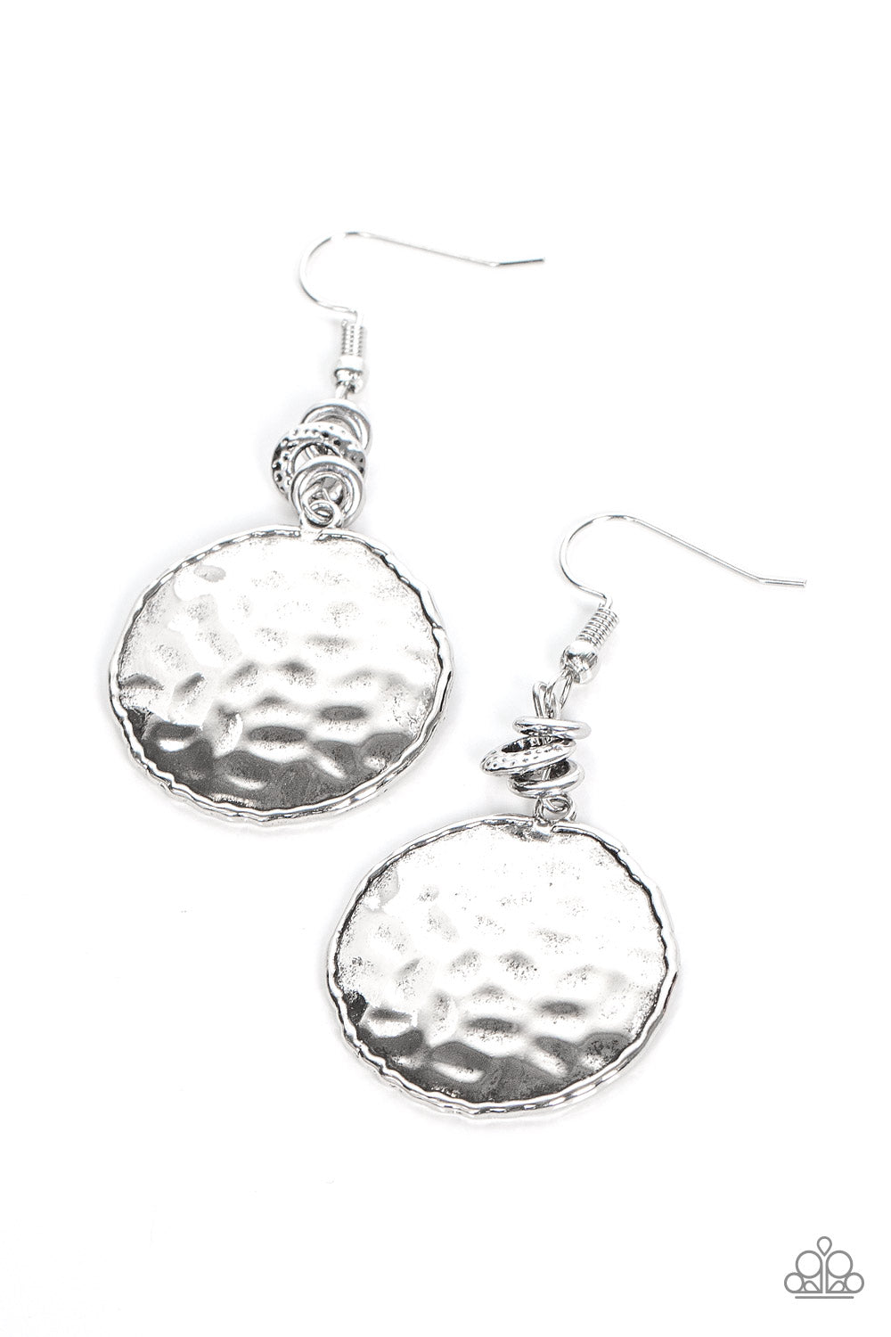 Paparazzi Accessories-Prehistoric Perfection Silver Disc Earrings