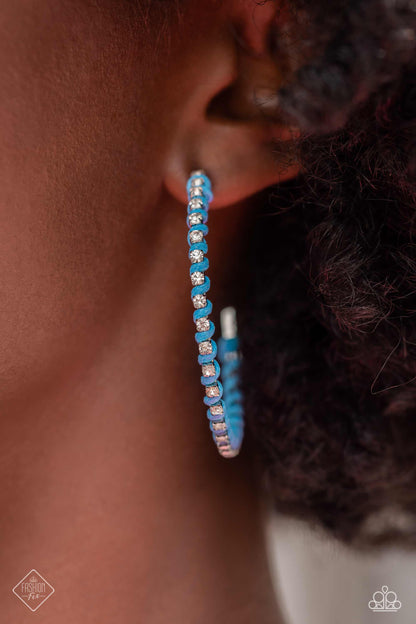 Paparazzi Accessories-Put A STRING On It Blue Sept. 2023 FF Earrings