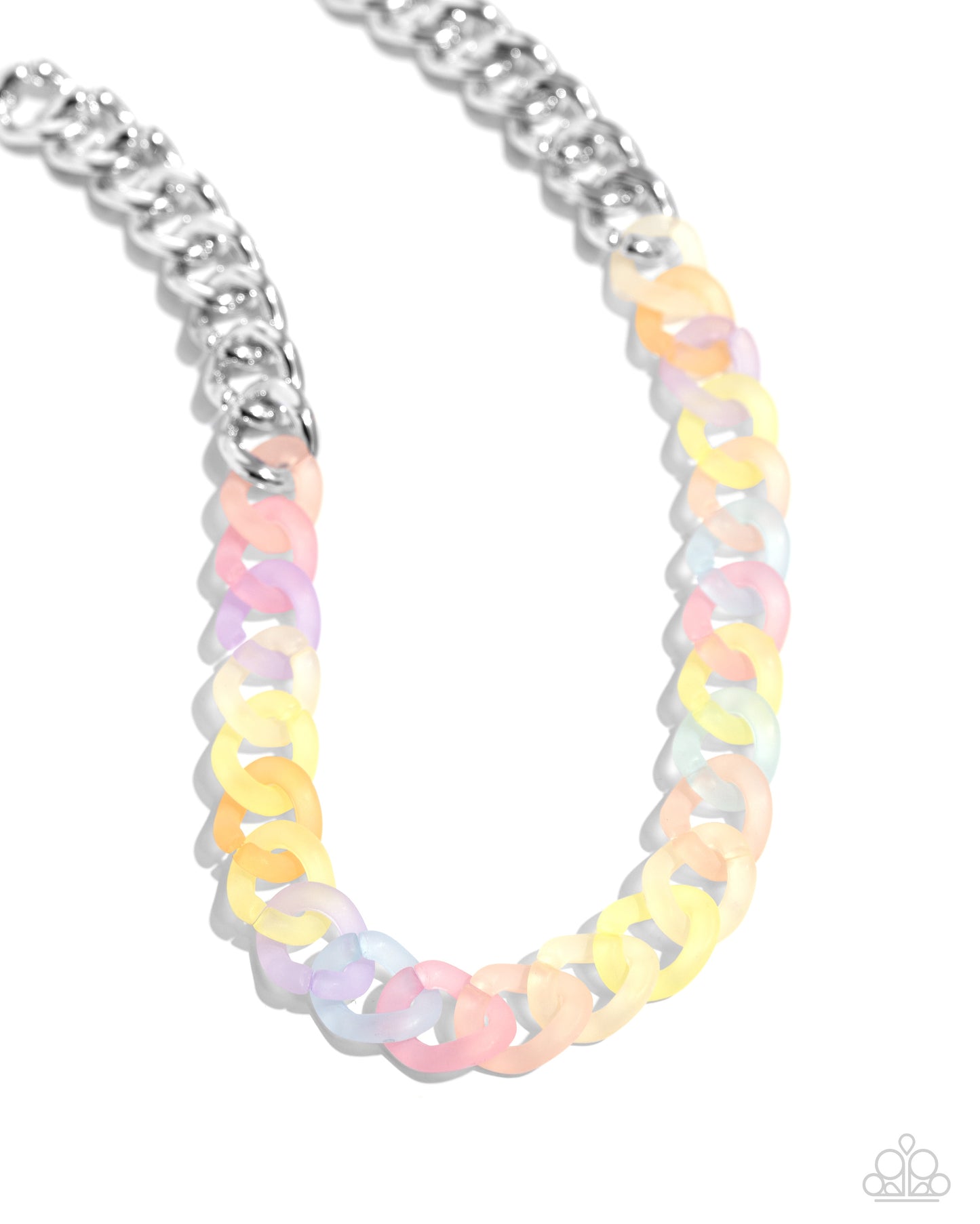 Paparazzi Accessories-Rainbow Ragtime Multi Acrylic Ring Necklace Set