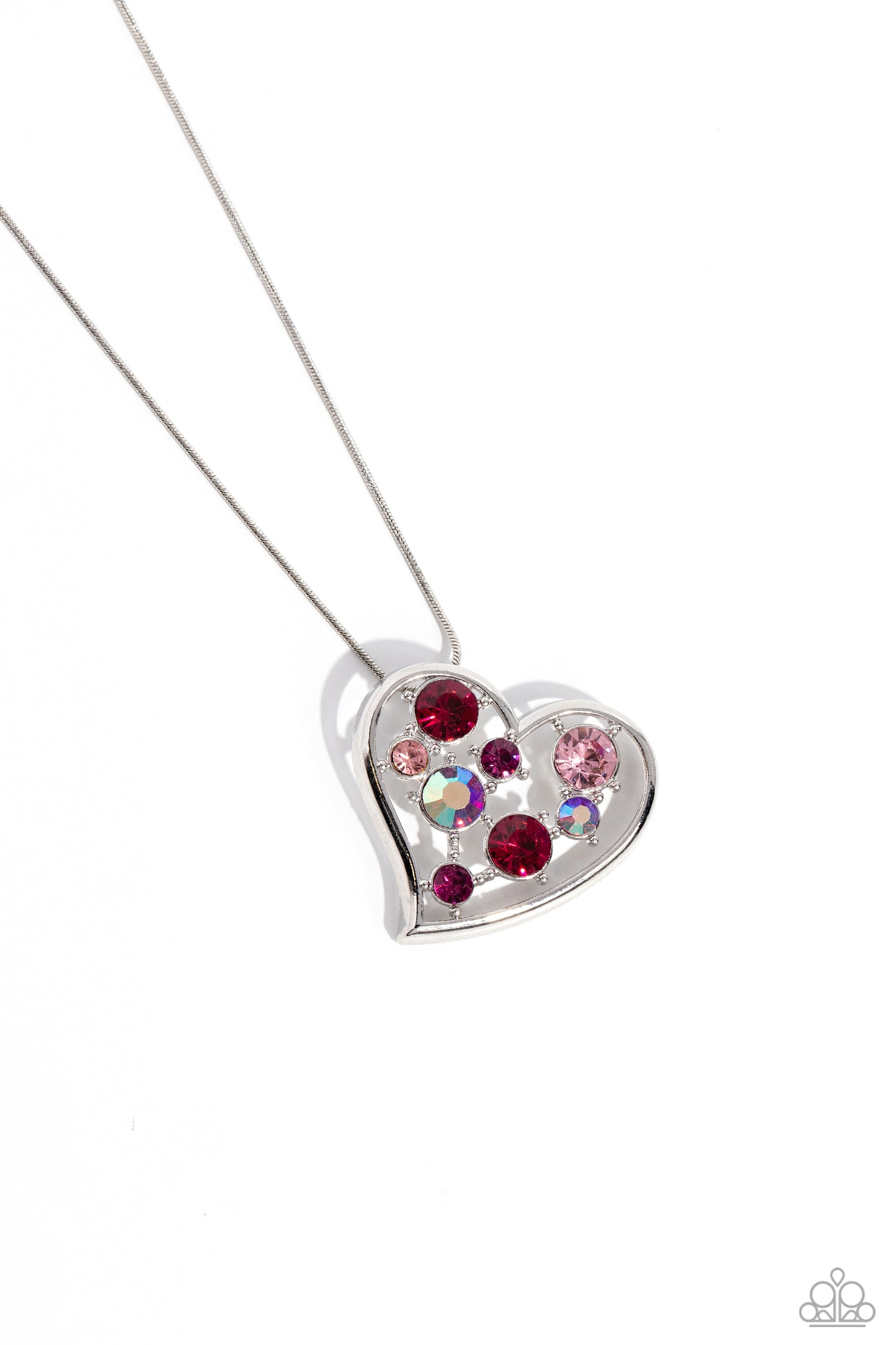 Paparazzi Accessories-Romantic Recognition Pink Heart Necklace Set