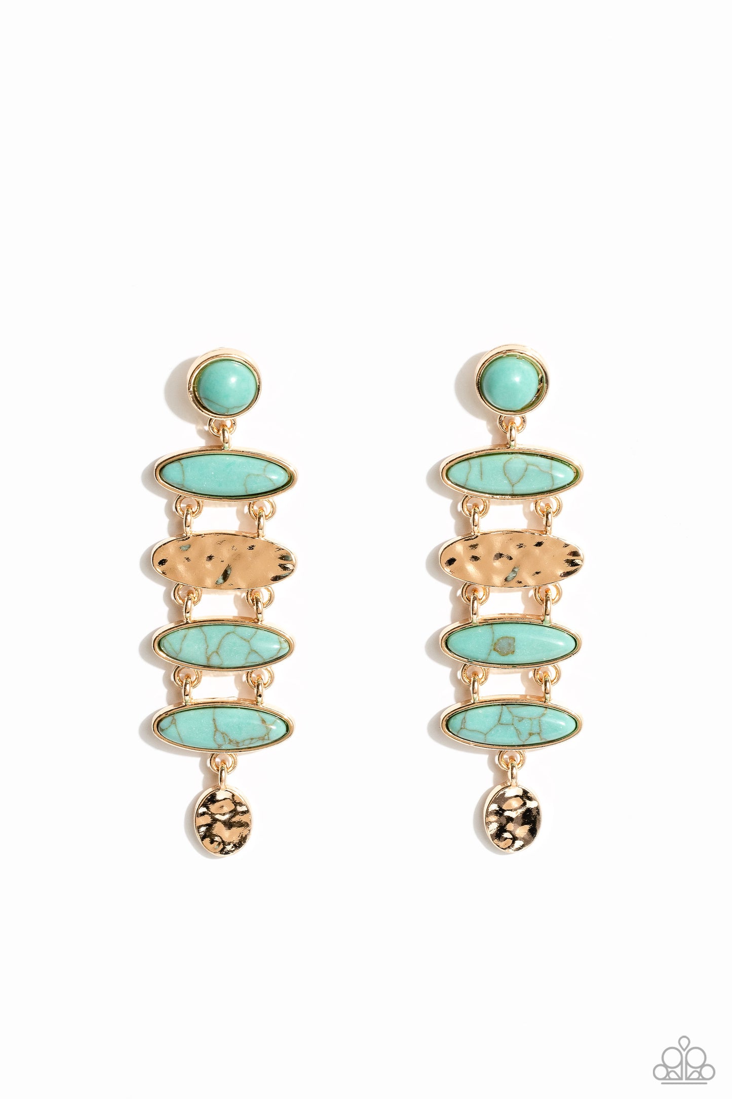 Paparazzi Accessories-Rustic Reverie Blue Turquoise Stone Earrings