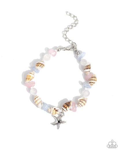 Paparazzi Accessories-SAND-sational Statement Pink Seashells Bracelet