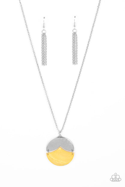 Paparazzi Accessories-Seaside Sabbatical Yellow Shell Necklace Set