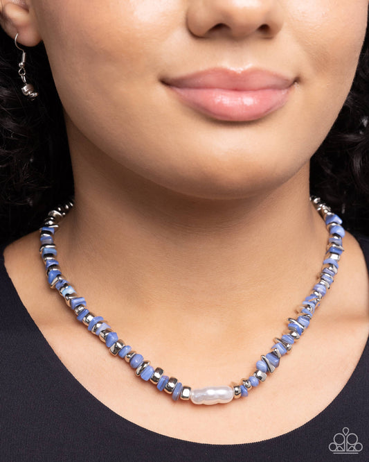 Paparazzi Accessories-Seasonal Socialite Blue Stone Necklace Set