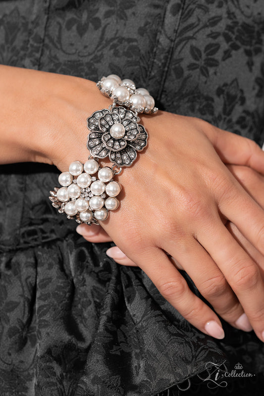 Paparazzi Accessories-Self-Made White Pearl Zi Bracelet