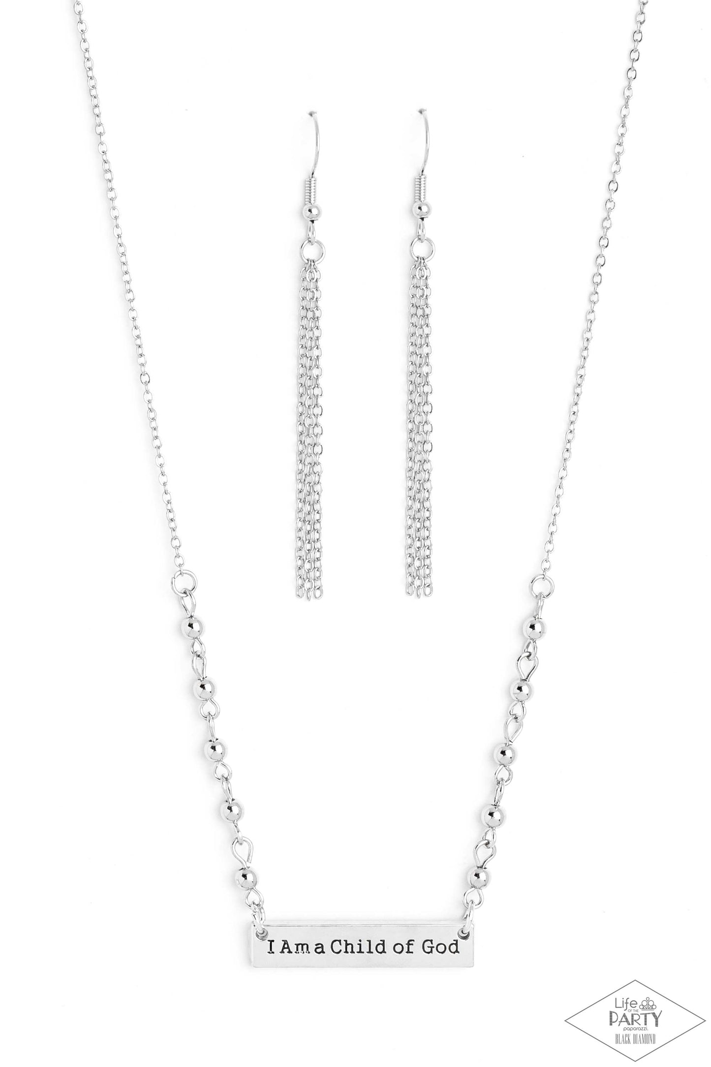 Paparazzi Accessories-Send Me An Angel Silver Inspirational Necklace Set