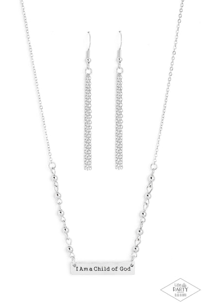 Paparazzi Accessories-Send Me An Angel Silver Inspirational Necklace Set