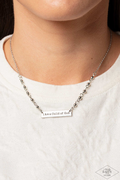 Paparazzi Accessories-Send Me An Angel Silver Inspirational Necklace Set