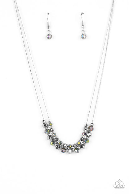 Paparazzi Accessories-Shimmering High Society Silver Bead Necklace Set