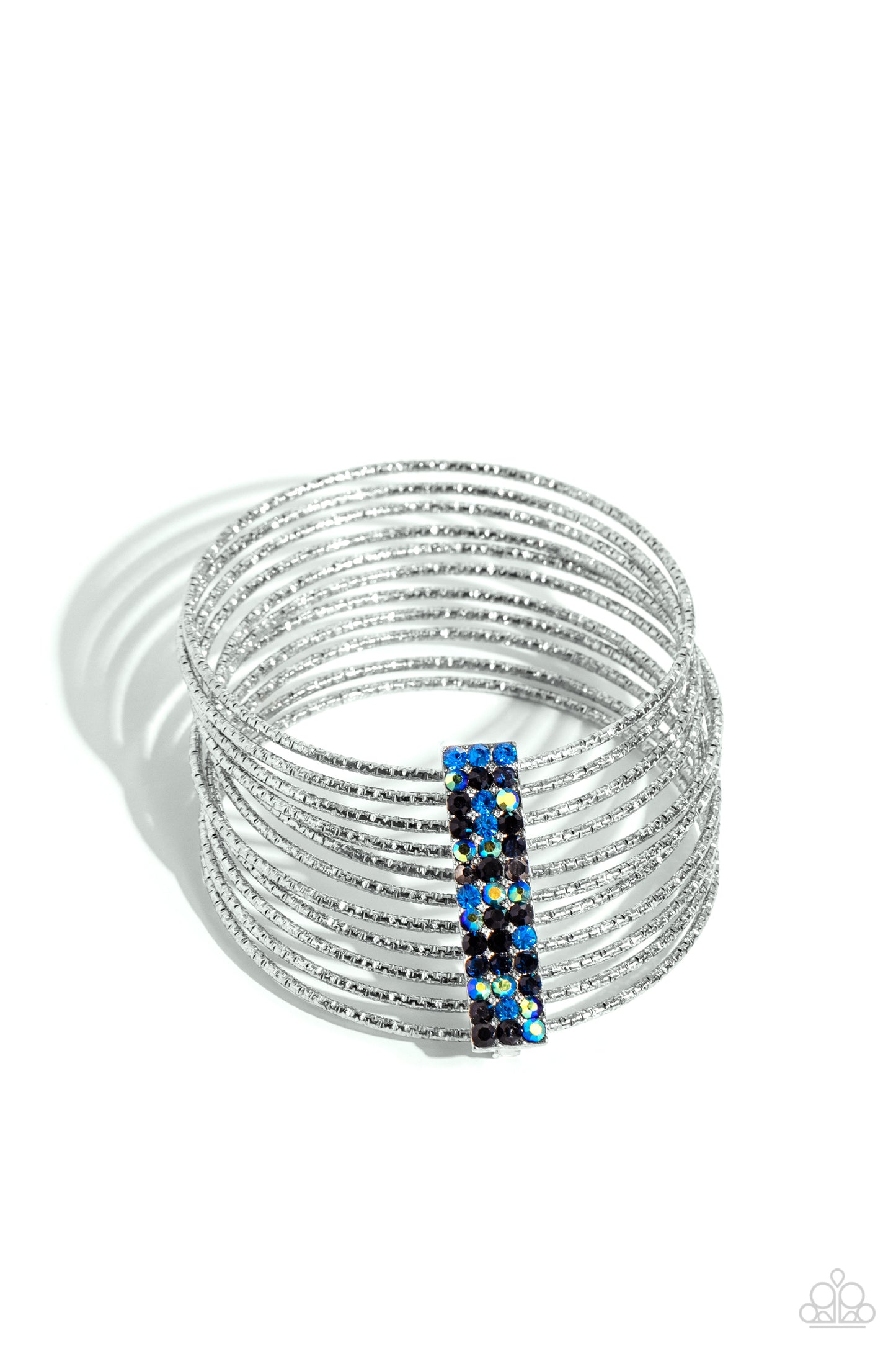 Paparazzi Accessories-Shimmery Silhouette Multi Gem Bangle Bracelet