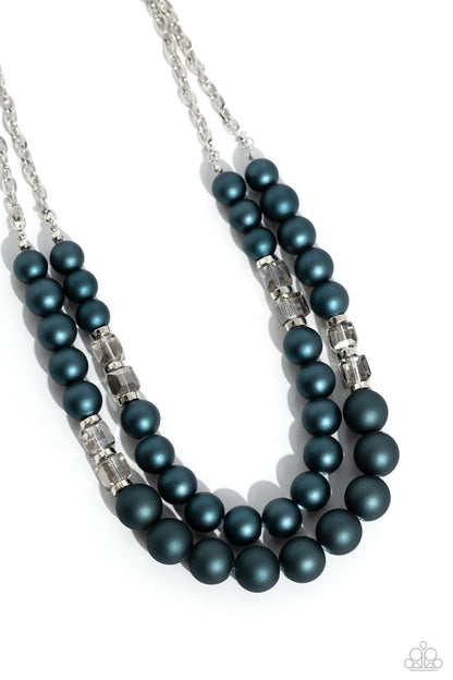 Paparazzi Accessories-Shopaholic Season Blue Bead Necklace Set