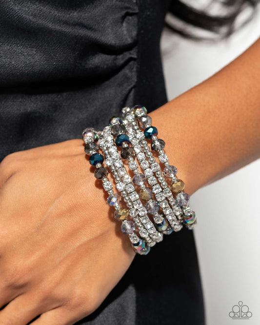 Paparazzi Accessories-Sizzling Stack Multi Oil Spill Coiled Bracelet